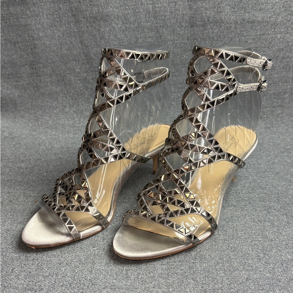 Aged Gold/Silver Metallic Strappy Sandals